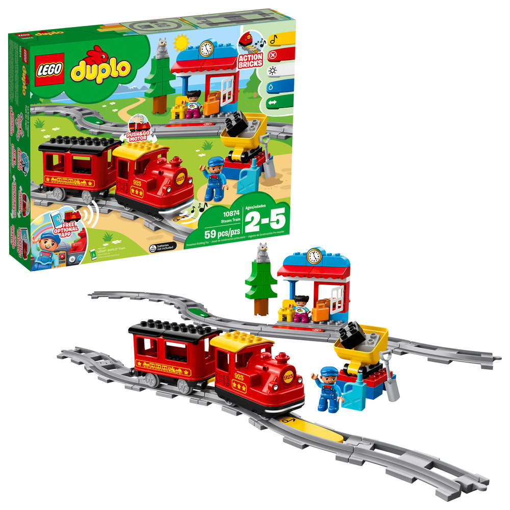 LEGO DUPLO Steam Train 10874 Interactive Building Set - 59 Pieces