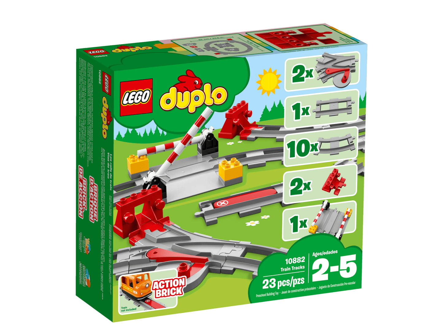 LEGO DUPLO Train Tracks 10882 Building Blocks - 23 Piece Expansion Set