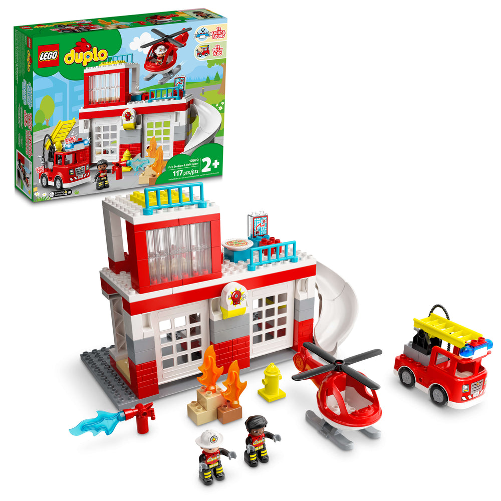 LEGO DUPLO Rescue Fire Station & Helicopter 10970 Building Set - 117 Pieces