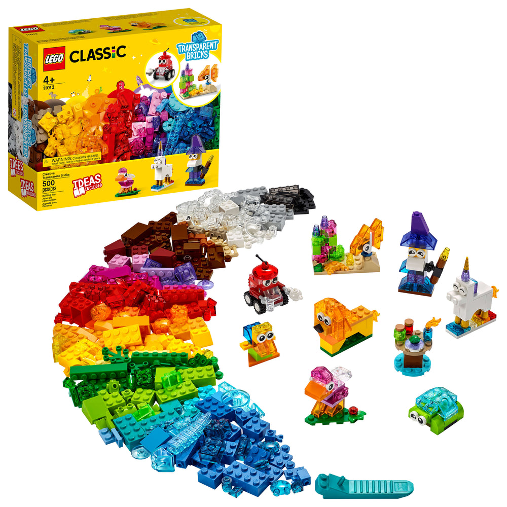 LEGO Classic Creative Transparent Bricks 11013 Building Kit - 500 Pieces