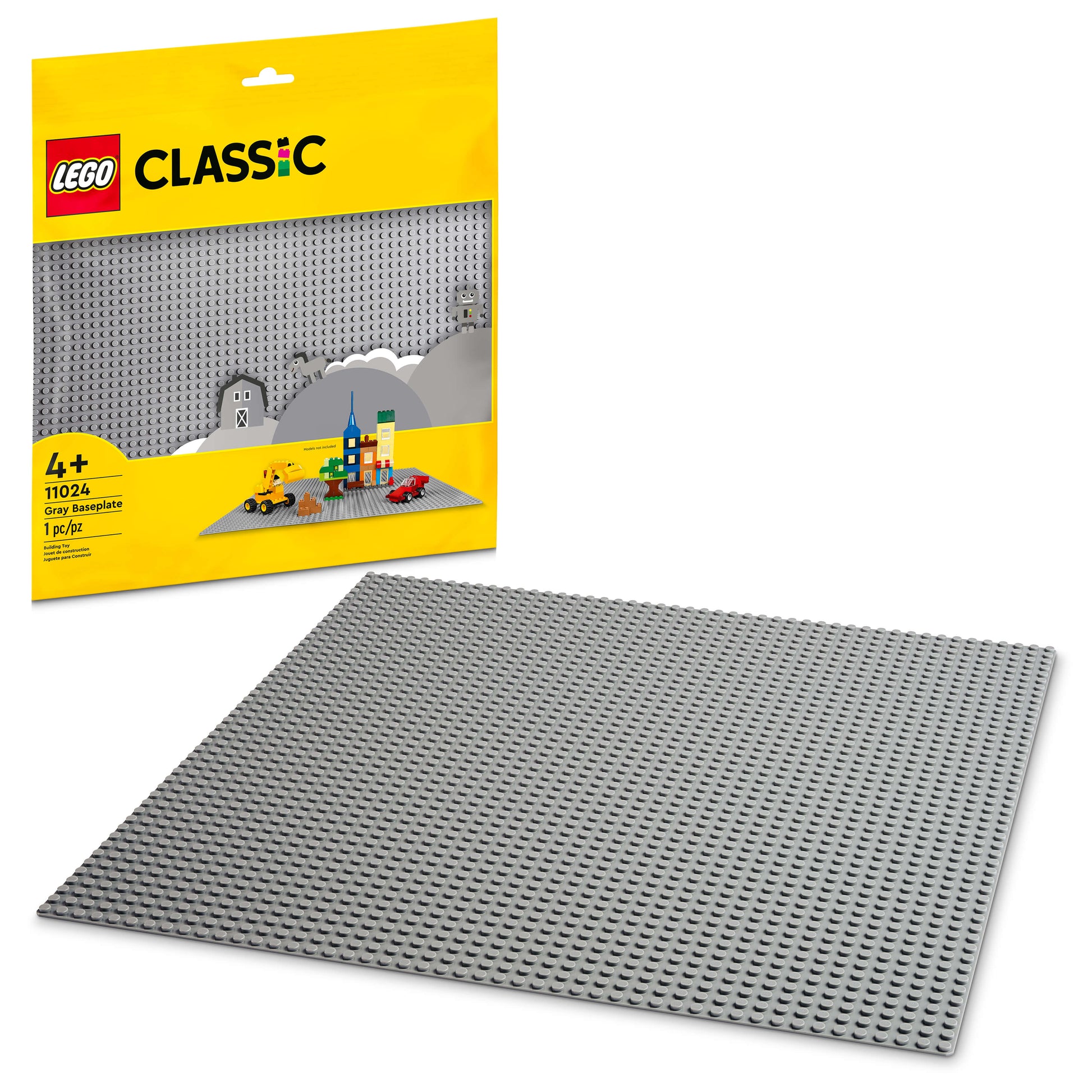 LEGO Classic Gray Baseplate 11024 Building Kit for Kids (1 Piece)