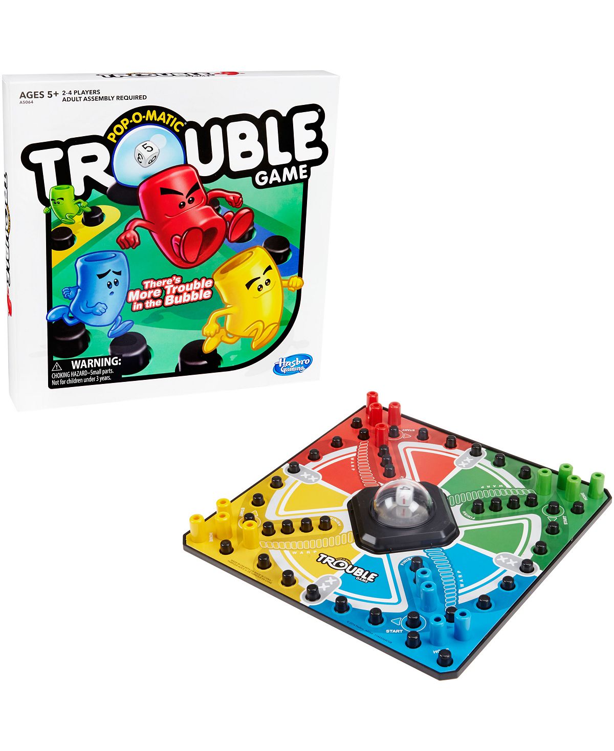 Hasbro Trouble Game with Pop-O-Matic Bubble and Power Up Spaces