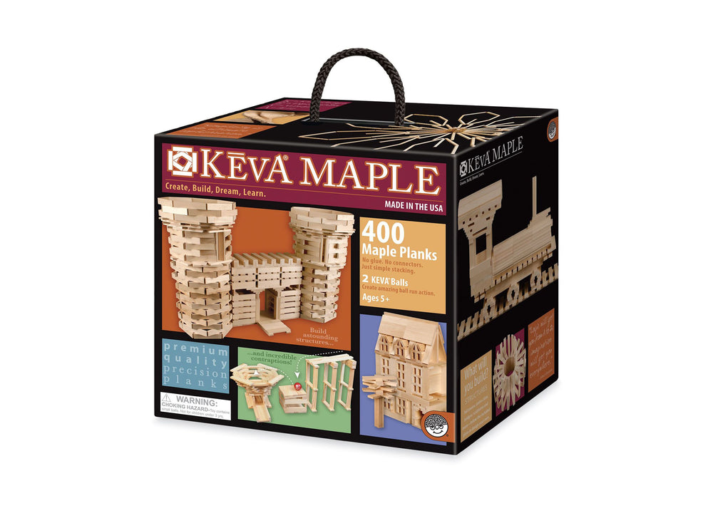 MindWare KEVA Maple 400-Piece Premium Plank Set with Guidebook and Canvas Tote