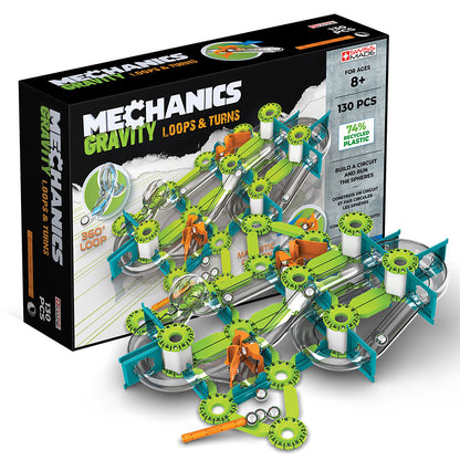 Geomag Mechanics Gravity 130-Piece Recycled Construction Set - Loops & Turns