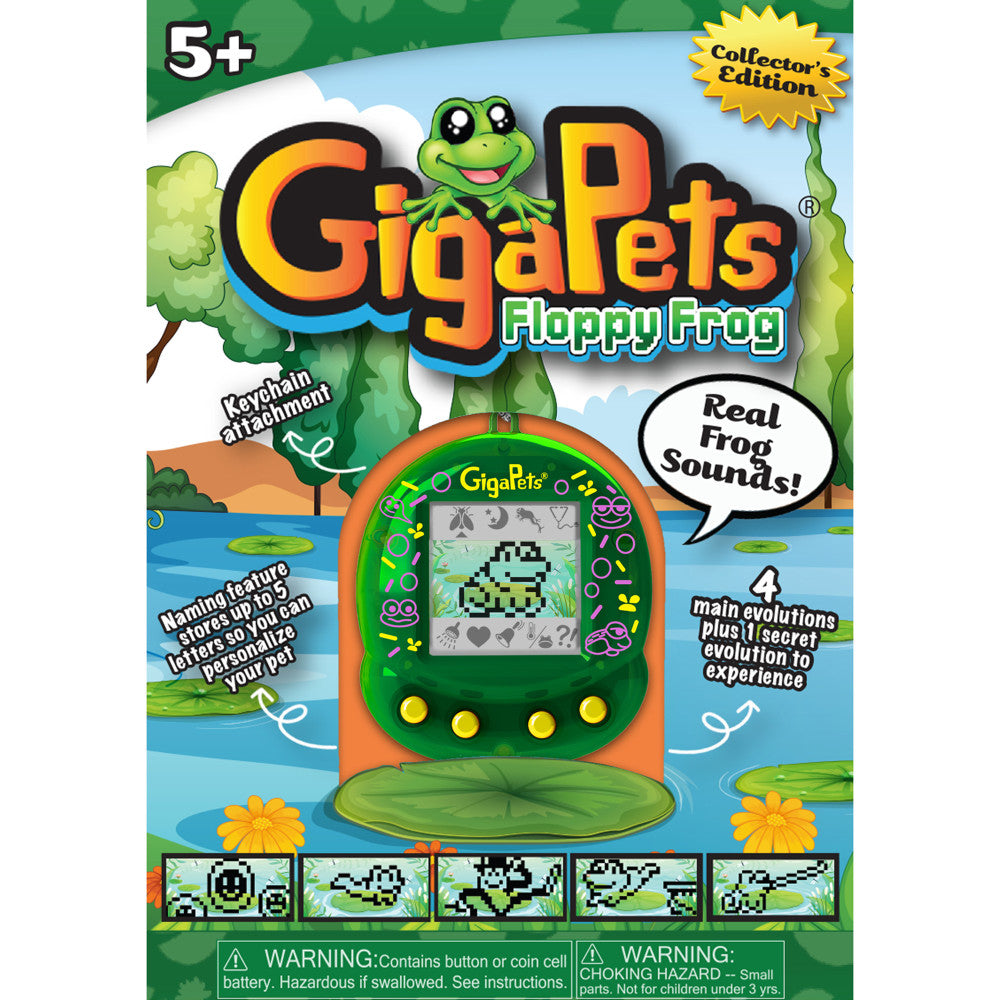 GigaPets Floppy Frog Interactive Virtual Pet - Reinvented Classic, Ages 5+