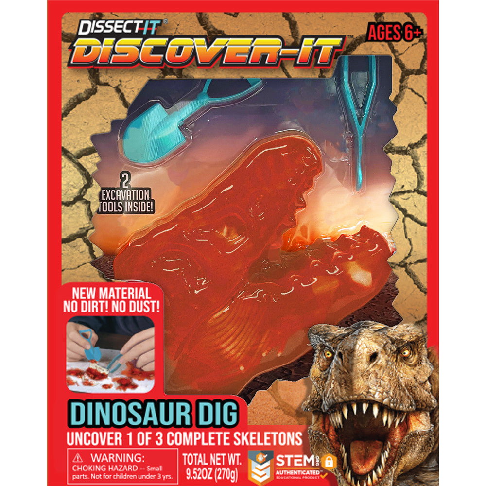 Top Secret Toys Dissect-It Dino Dig - Excavate 3 Dinosaur Skeletons - STEM Educational Toy for Kids Ages 6+