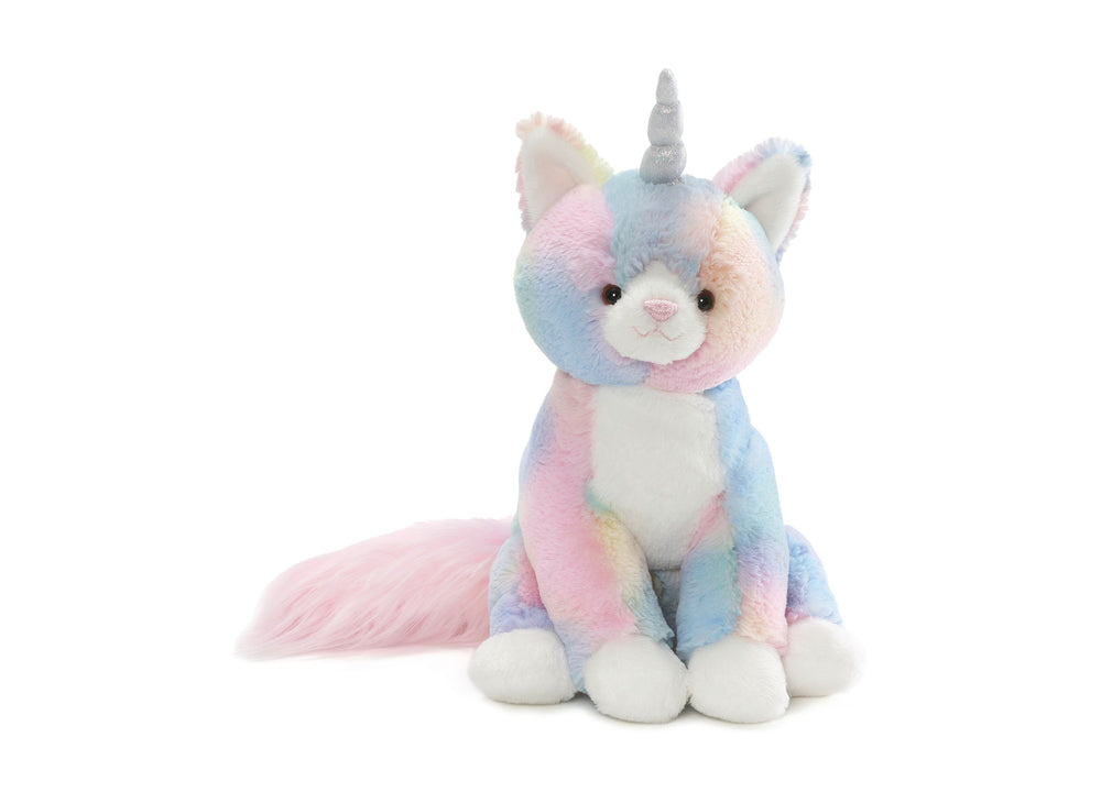 Gund Happy & Fun 9 inch Rainbow Shimmer Caticorn Plush Toy - Pastel