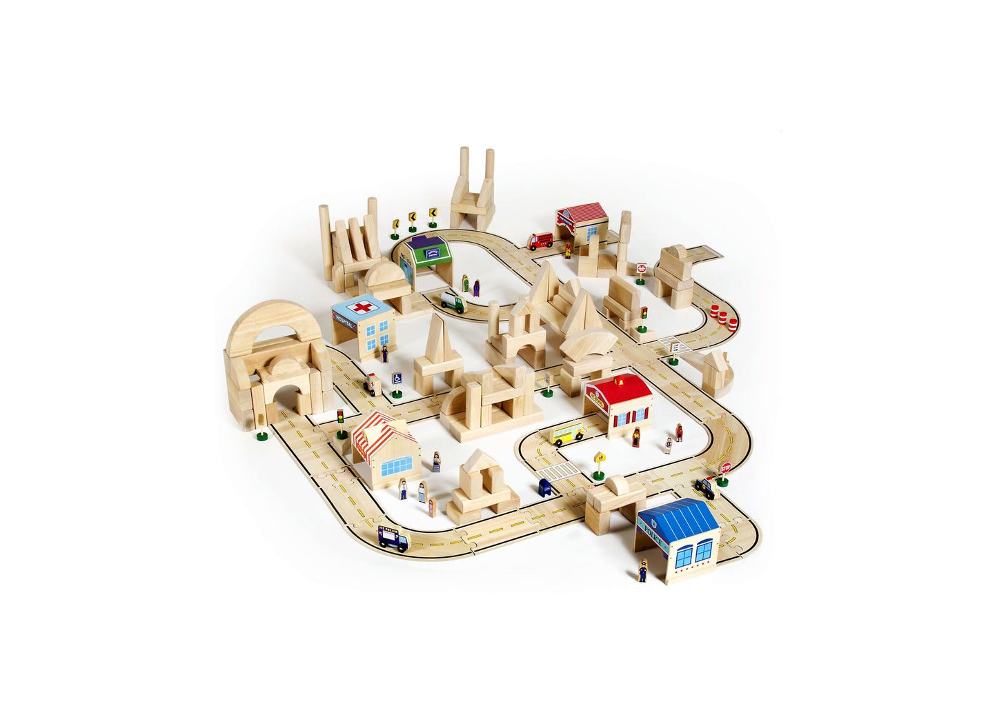 Guidecraft Community Buildings 6-Piece Playset - Plywood