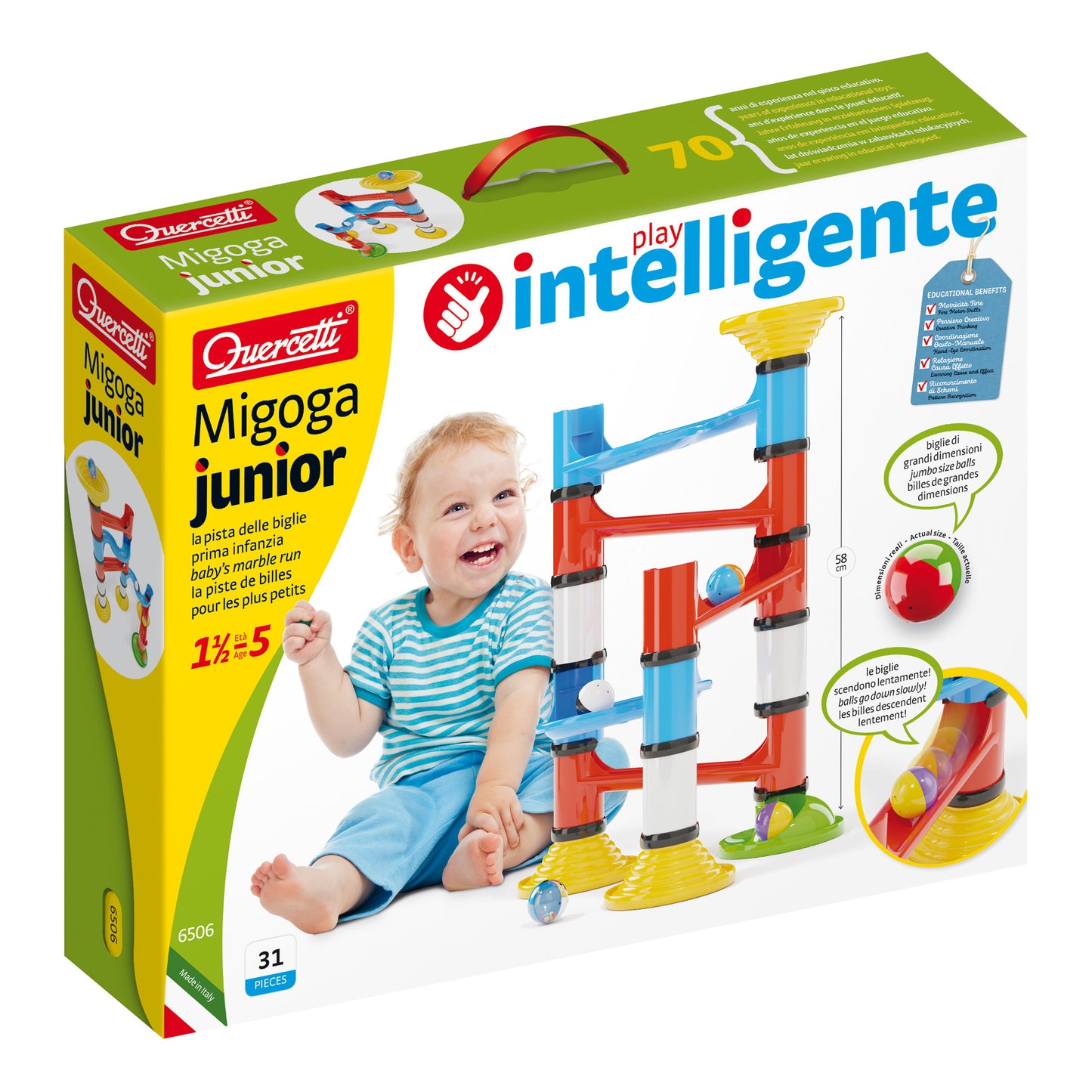 Quercetti Migoga Junior Marble Run - Eco-Friendly Toddler Marble Track
