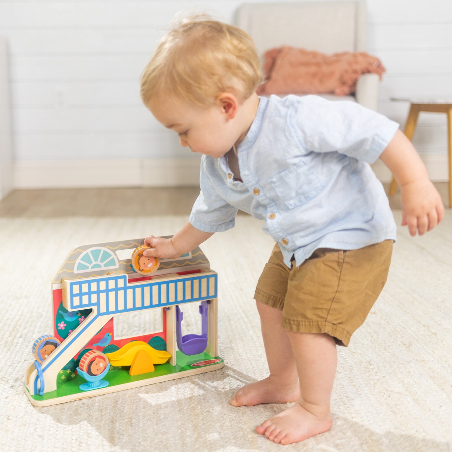 Melissa & Doug GO TOTs Schoolyard Tumble ‚Äì Interactive Wooden Play Set