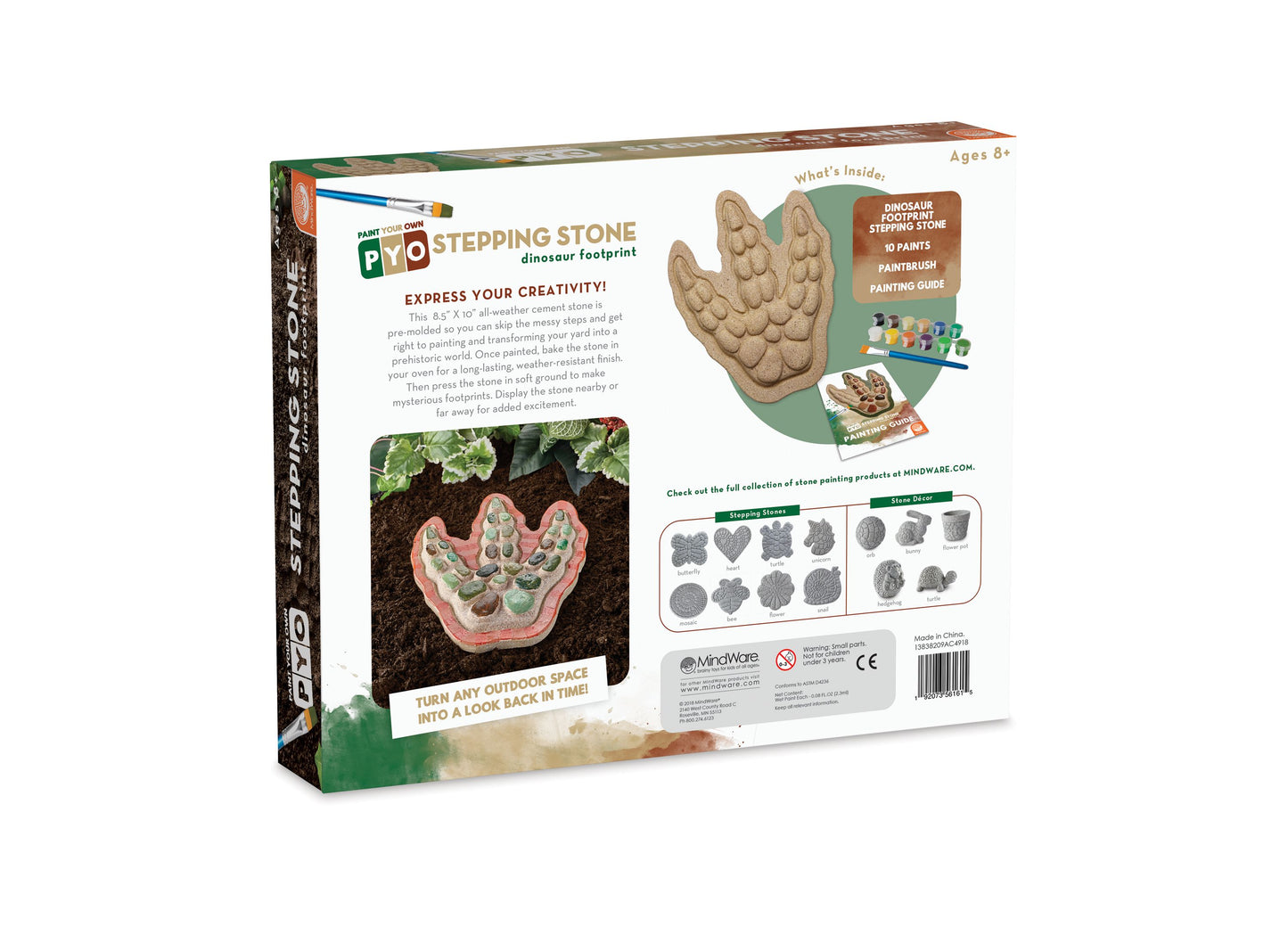 MindWare Dinosaur Footprint Paint-Your-Own Stepping Stone Kit