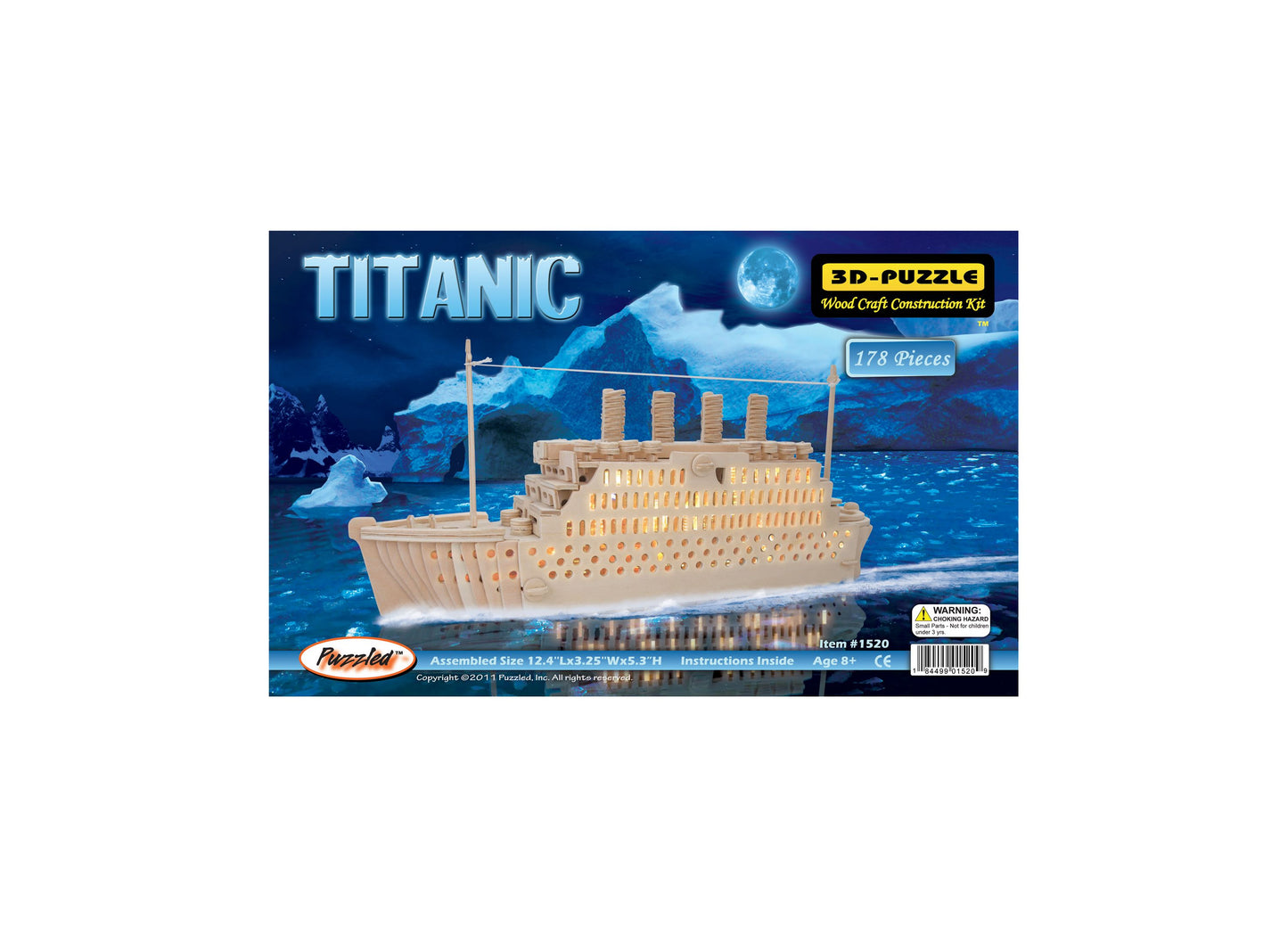 Puzzled Titanic 3D Natural Wood Puzzle - 178 pc