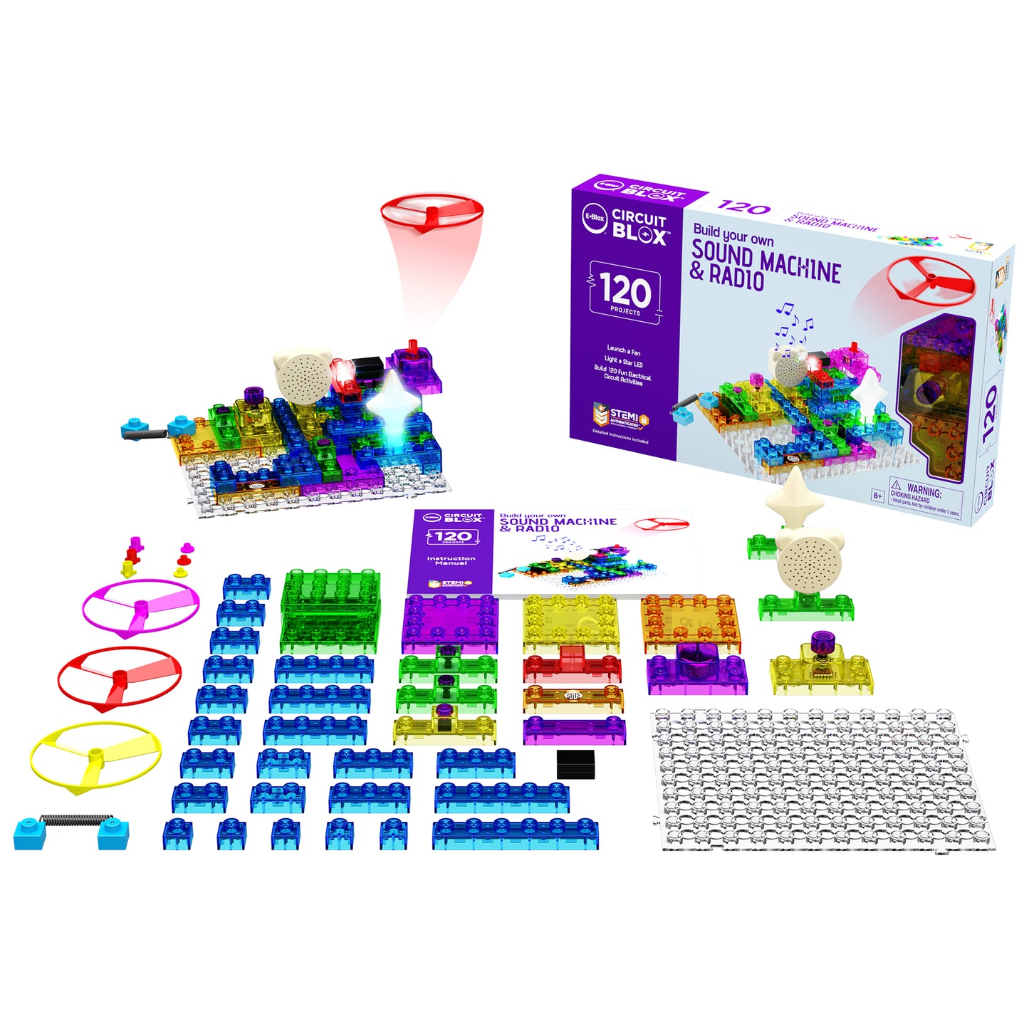 E-Blox Circuit Blox 120 - STEM Building Blocks Kit - 49 Pieces