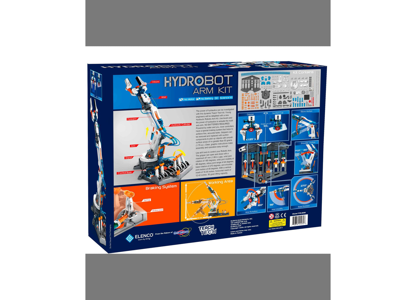 Elenco TEACH TECH HydroBot Arm Kit - STEM Educational Robotic Arm