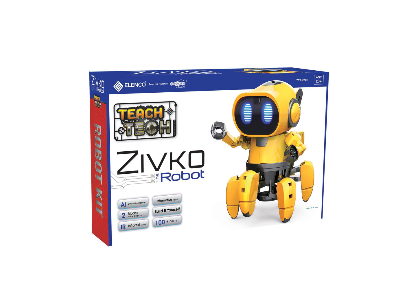 Elenco TEACH TECH Zivko the Robot Kit - Interactive AI Hexiped Robot