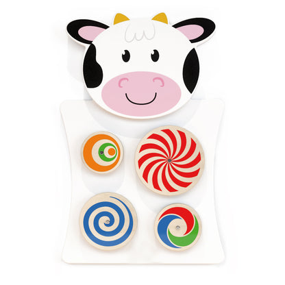 Learning Advantage Cow Activity Wall Panel - Interactive Toddler Play Center - 18m+