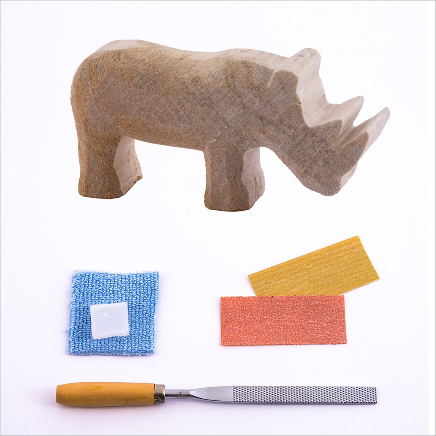 Studiostone Creative Rhino Soapstone Carving Kit - Art Sculpting Set