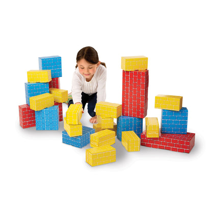 Melissa & Doug Jumbo Cardboard Building Blocks, 24-Piece Colorful Set