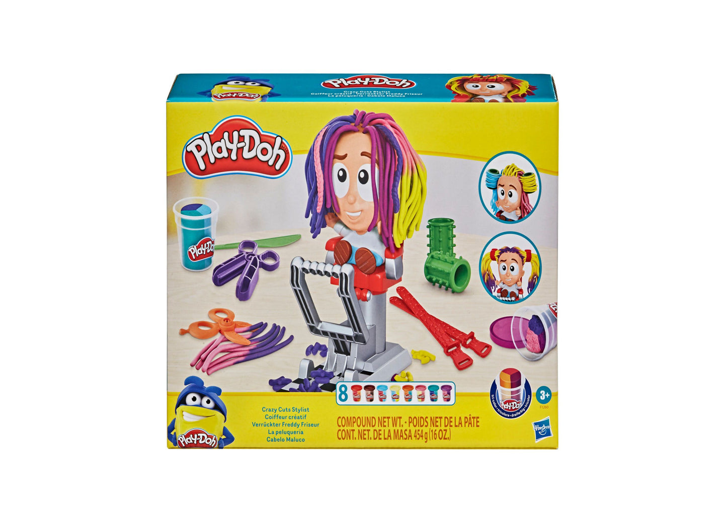 Play-Doh Crazy Cuts Stylist Hair Salon Playset with 8 Tri-Color Cans