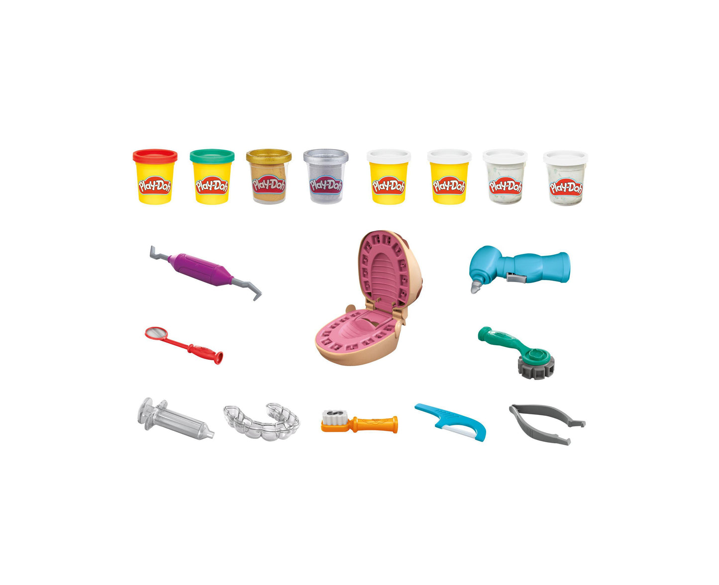 Play-Doh Drill 'n Fill Dentist Toy Set with Dental Tools and Non-Toxic Dough