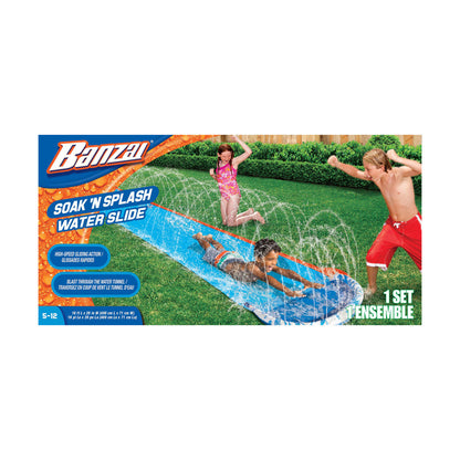 Banzai Soak 'N Splash High-Speed Water Slide for Outdoor Fun