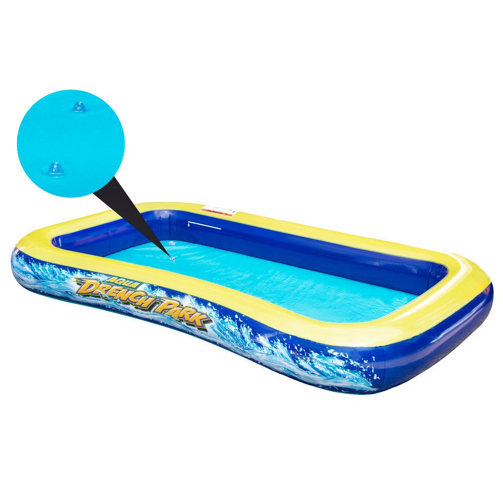 Banzai Aqua Drench 3-In-1 Splash Park with Pool, Sprinkler, and Waterslide