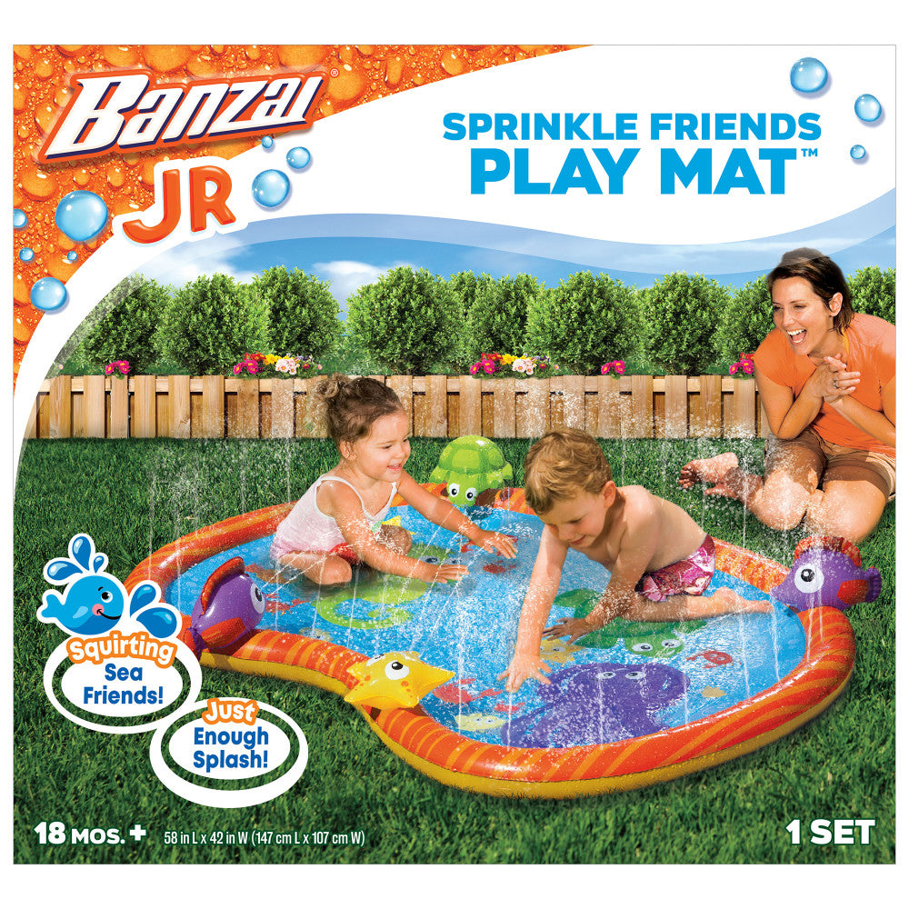 Banzai Jr. Sprinkle Friends Play Mat, 58 Inch Outdoor Water Toy