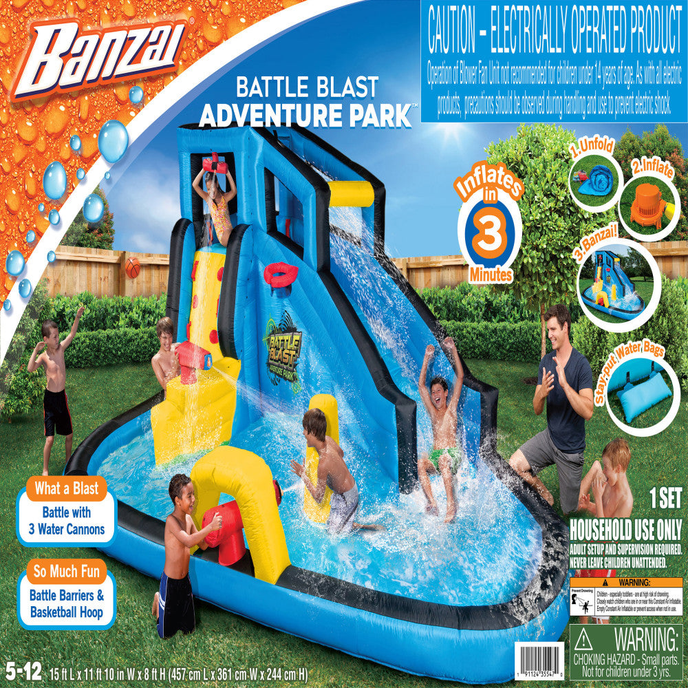 Banzai Battle Blast Inflatable Water Park - Ultimate Summer Fun for Kids
