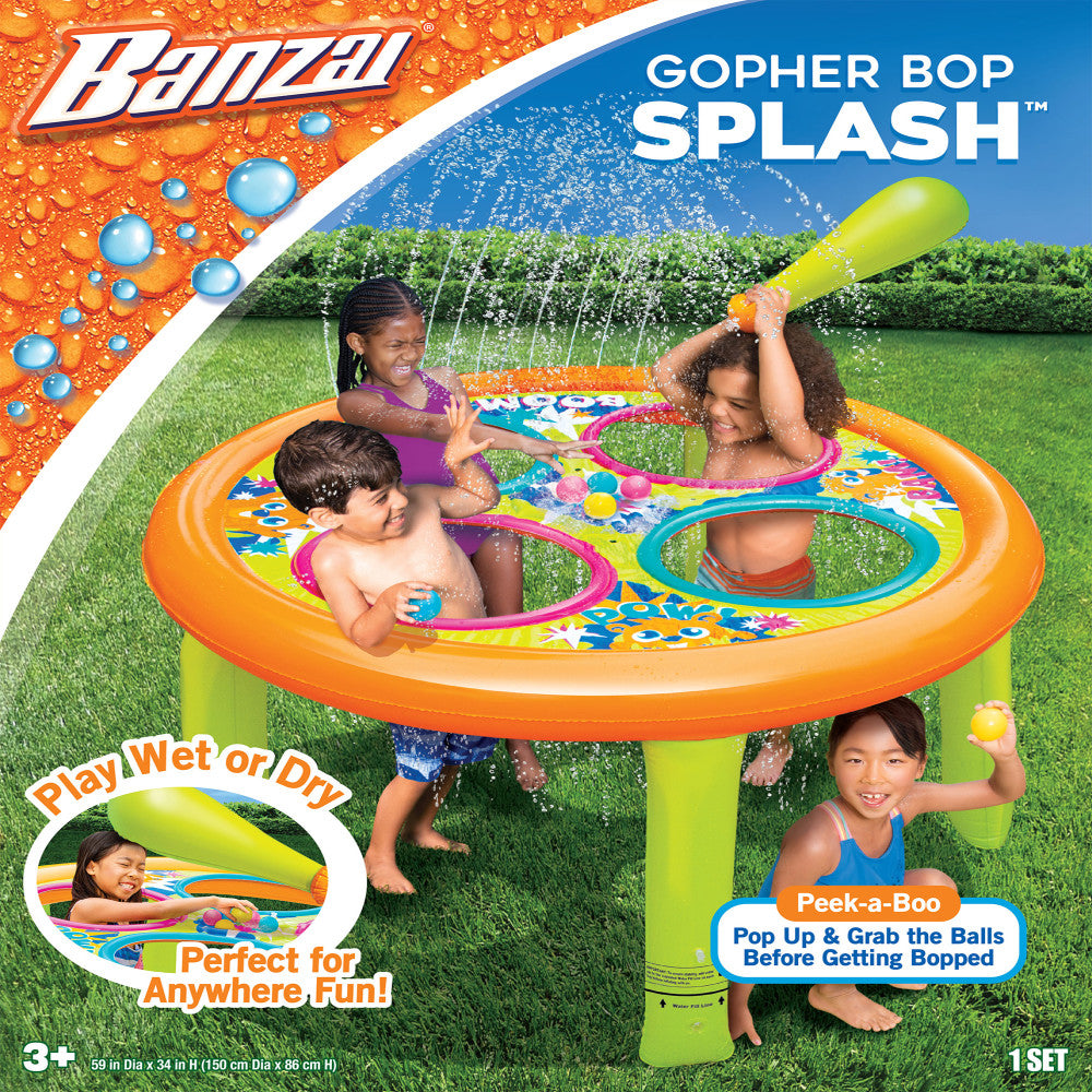 Banzai Gopher Bop Splash Sprinkler - Interactive Wet or Dry Backyard Game