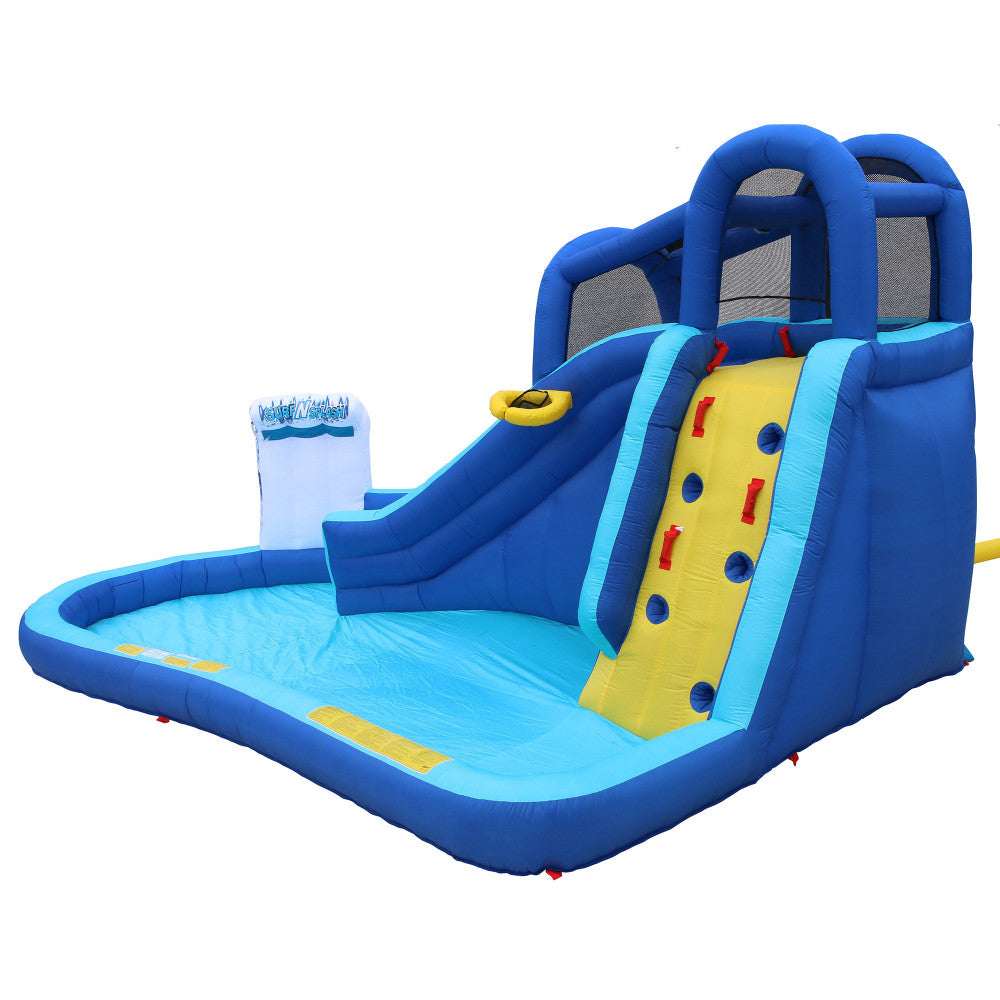 Banzai Surf N' Splash Inflatable Water Park with Basketball Hoop