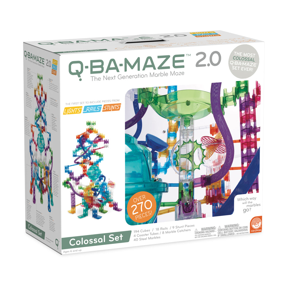 MindWare Q-BA-MAZE 2.0 Colossal Set - Interactive Marble Maze Construction Kit