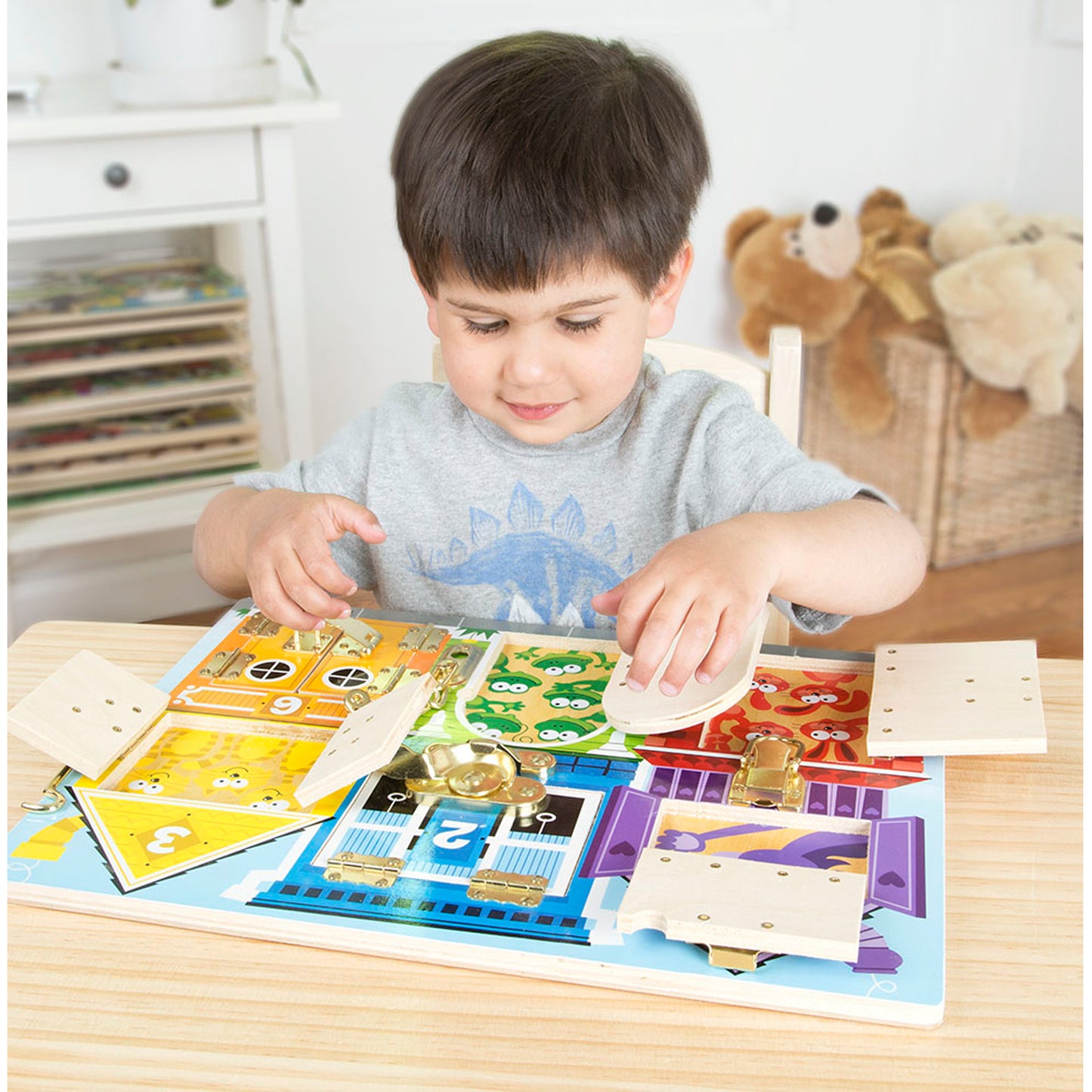 Melissa & Doug Latches Wooden Learning Board - Educational Activity Toy