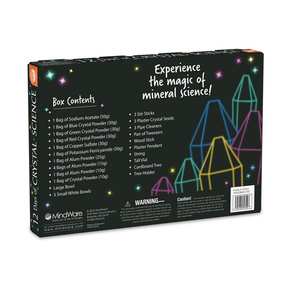 MindWare 12 Days of Crystal Science Kit - Holiday Themed Experiments