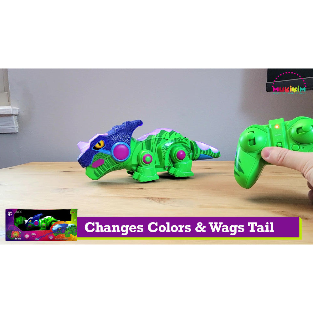 MukikiM: Kool Kreepers: RC-Rex - Green & Blue - Color-Changing Toy, Kids 3+