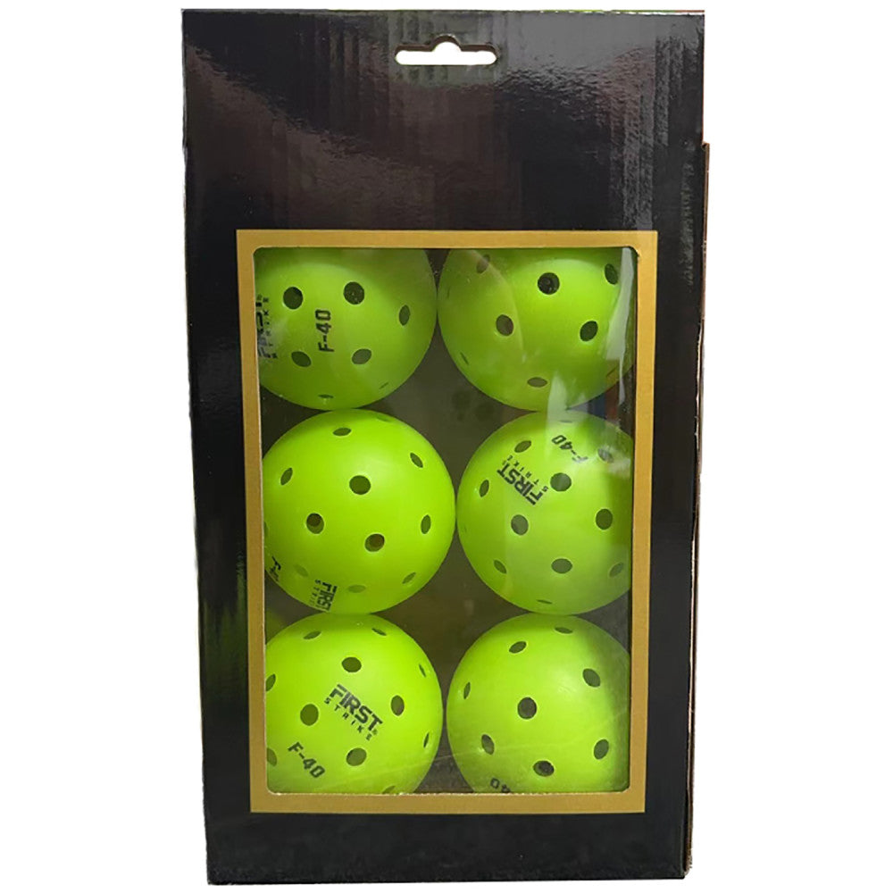 First Strike Pickleball: F-40 Pickleballs - 6 Pack - Competition Game Balls