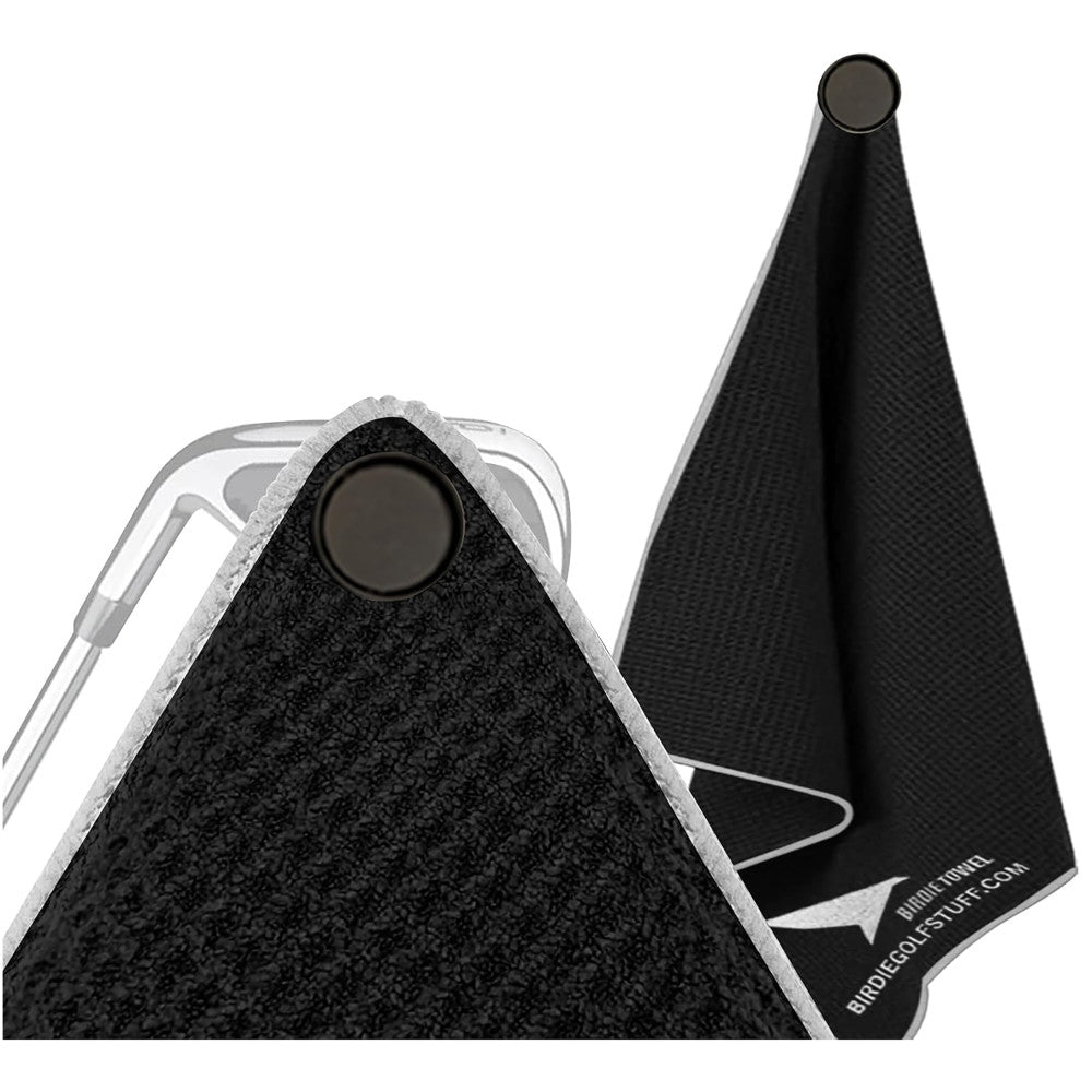 Birdie Golf: Birdie Bath - Black Magnetic Golf Towel, Premium Microfiber