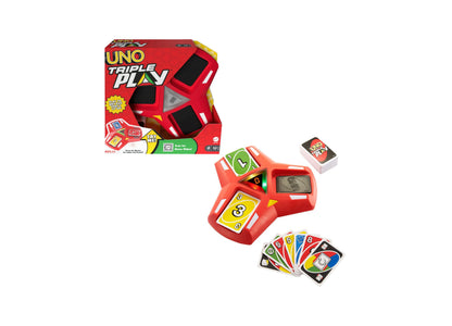 UNO Triple Play Card Game: Family Night Edition with Lights and Sounds