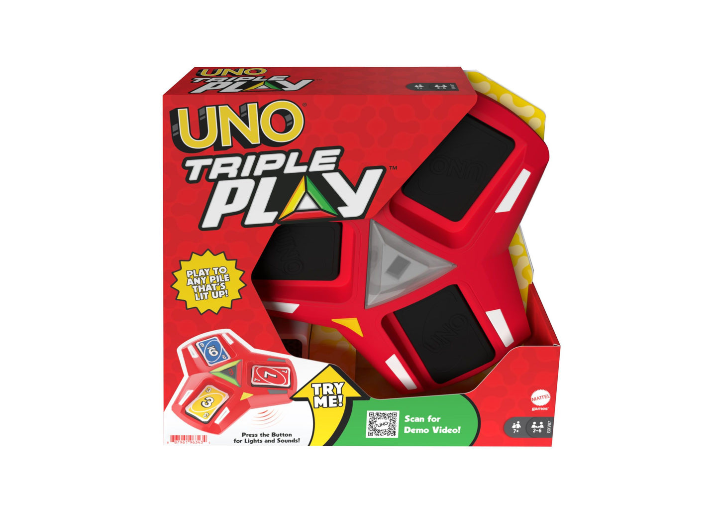 UNO Triple Play Card Game: Family Night Edition with Lights and Sounds