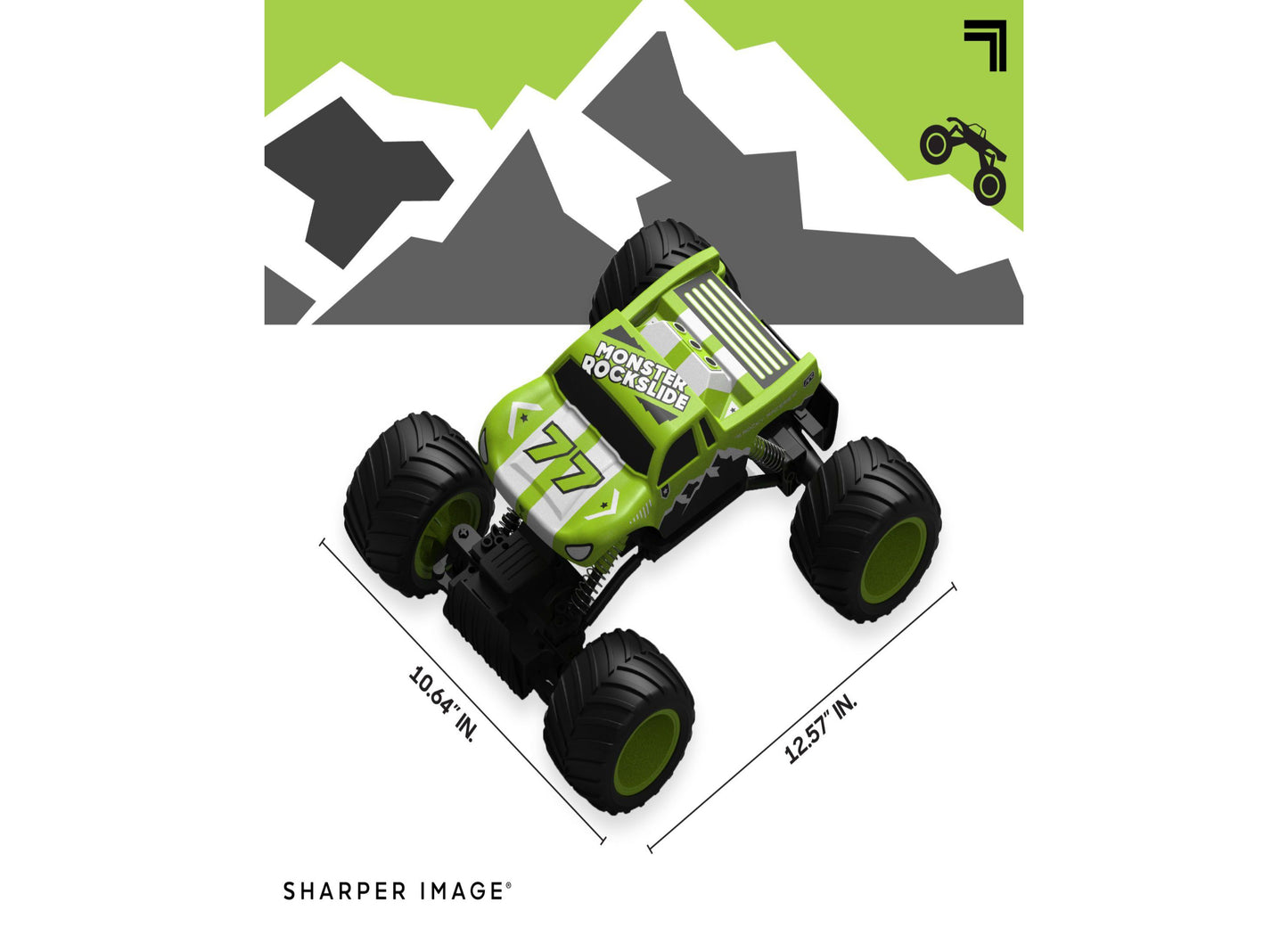 Sharper Image RC Monster Rockslide - 2.4 GHz Off-Road Monster Truck - Green