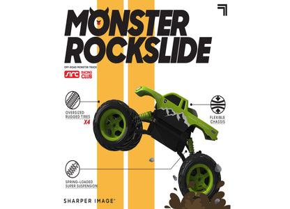 Sharper Image RC Monster Rockslide - 2.4 GHz Off-Road Monster Truck - Green