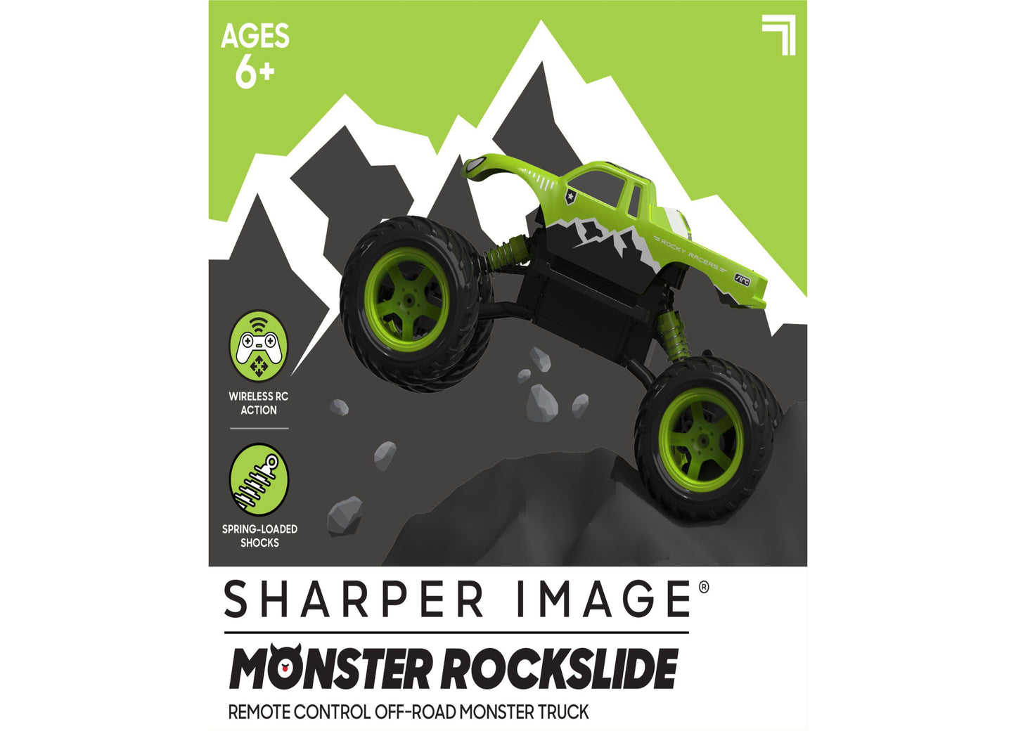 Sharper Image RC Monster Rockslide - 2.4 GHz Off-Road Monster Truck - Green