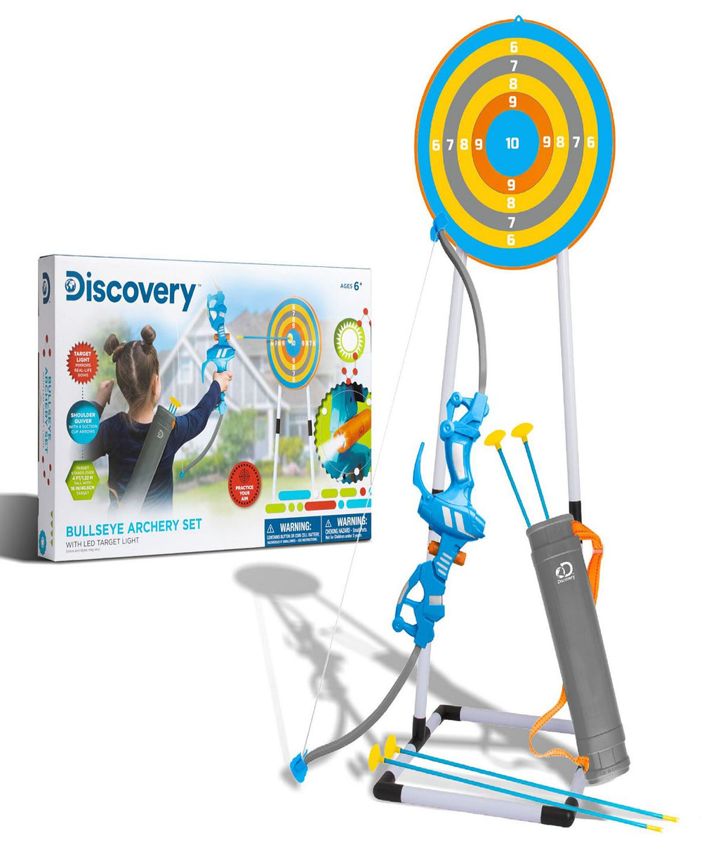Discovery Kids LED Light-Up Bullseye Archery Set with Stand and Quiver