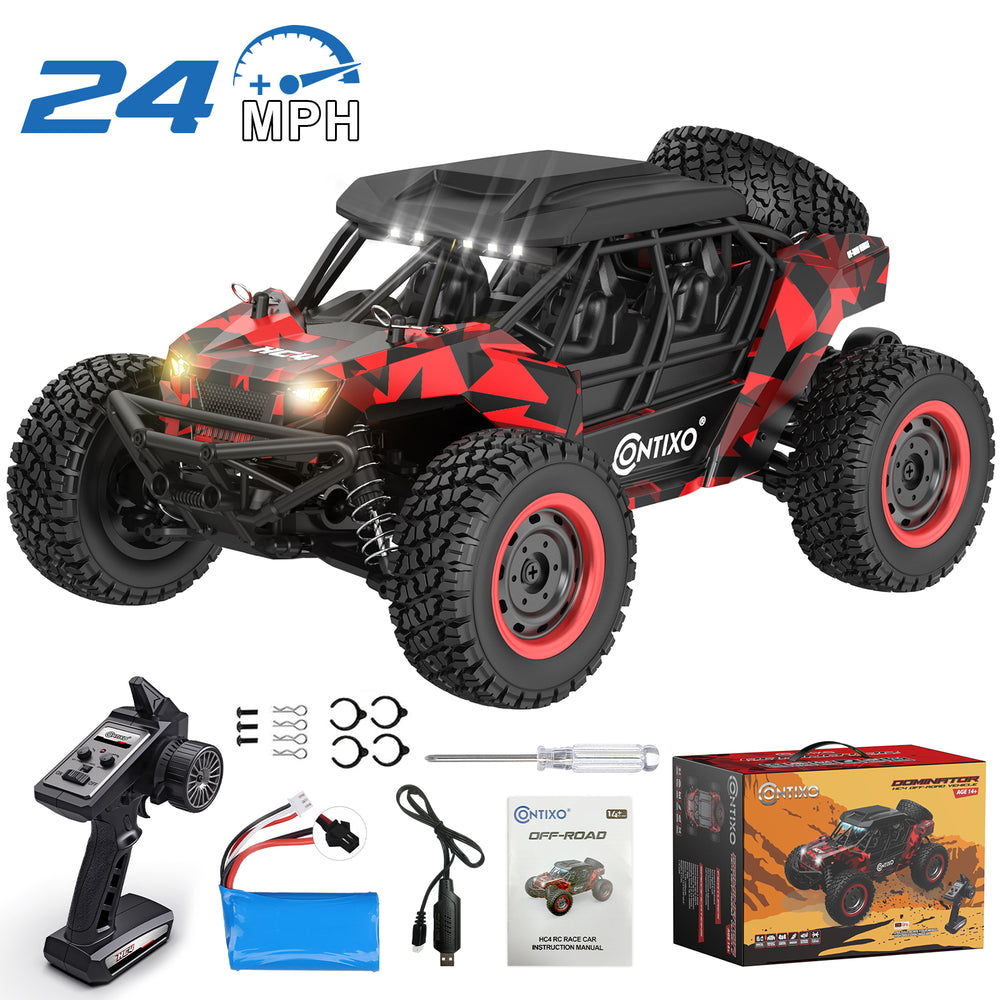 Contixo HC4 Dominator 1:16 Scale RC Offroad 4WD UTV Monster Truck - Red