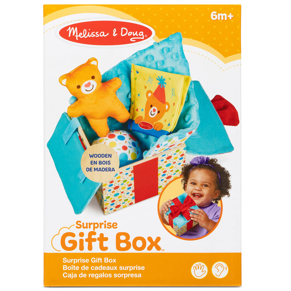 Melissa & Doug Wooden Surprise Gift Box ‚Äì Interactive Sensory Toy
