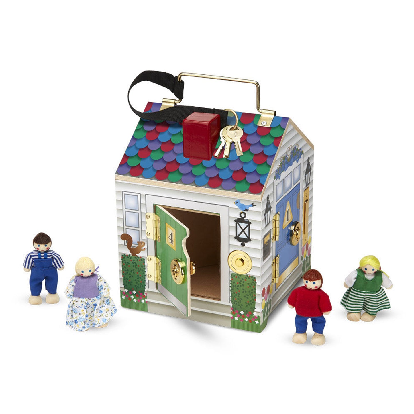 Melissa & Doug Doorbell House - Interactive Wooden Playset