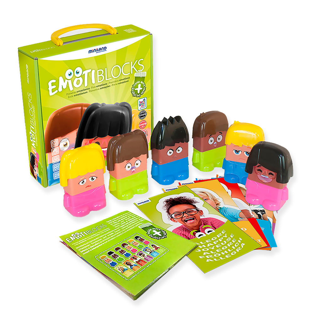 Miniland Educational Emotiblocks - Interchangeable Emotion Blocks - 18 Pieces