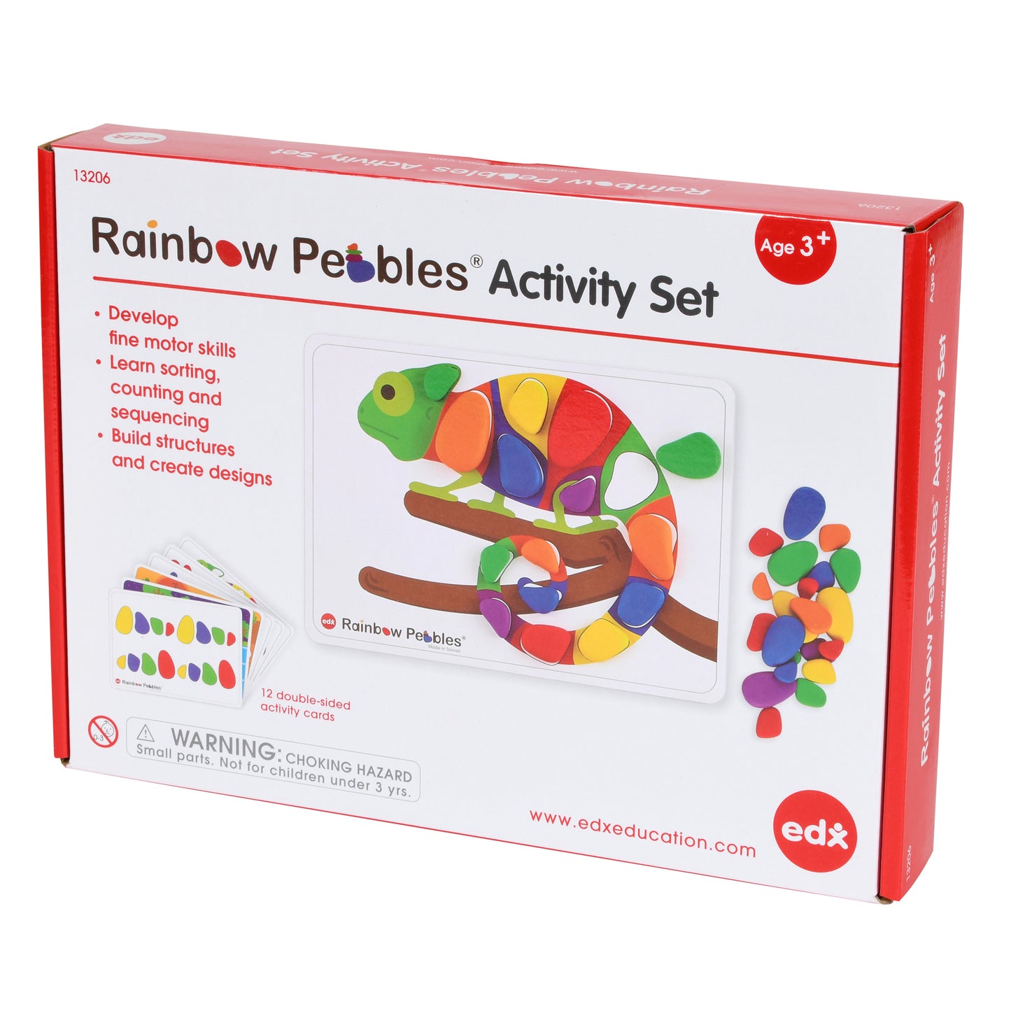 edxeducation Rainbow Pebbles Activity Set - Creative Educational Toy with 48 Pebbles and 24 Activities