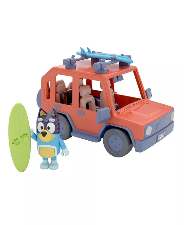 Bluey Heeler 4WD Family Cruiser Playset with Bandit Figure and Surfboards