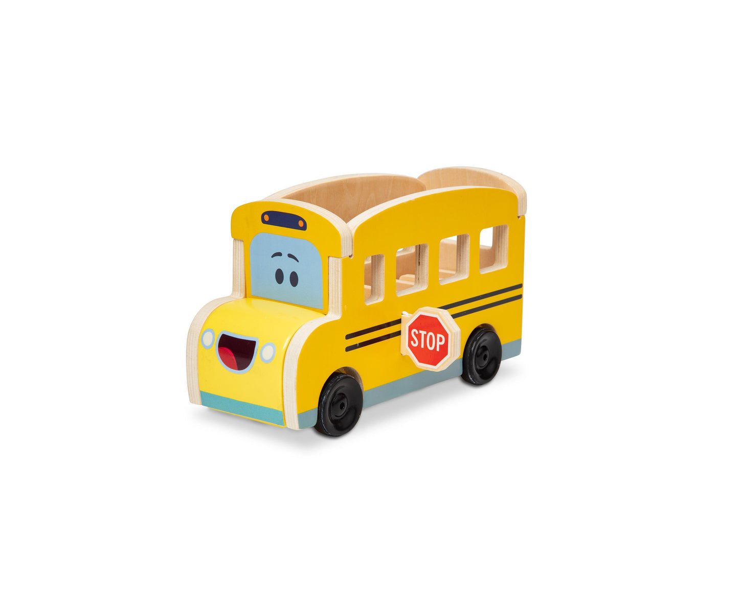 Melissa & Doug Blue's Clues You Wooden Pull-Back School Bus - 9 Piece Set