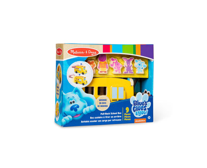 Melissa & Doug Blue's Clues You Wooden Pull-Back School Bus - 9 Piece Set